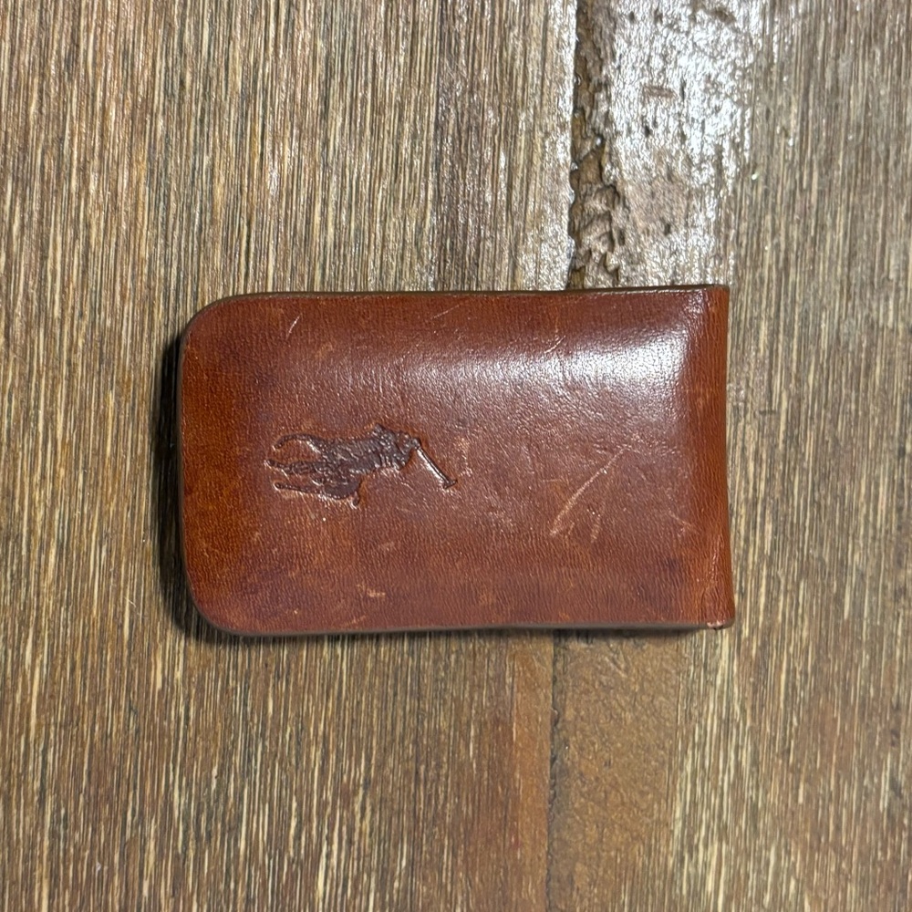 Polo Brown Leather Money Clip